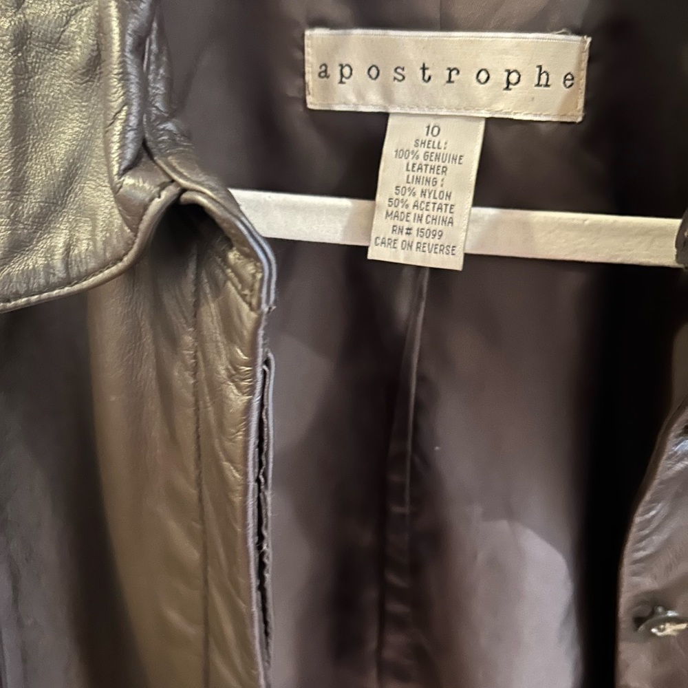 Apostrophe brown leather jacket - Picture 1 of 4